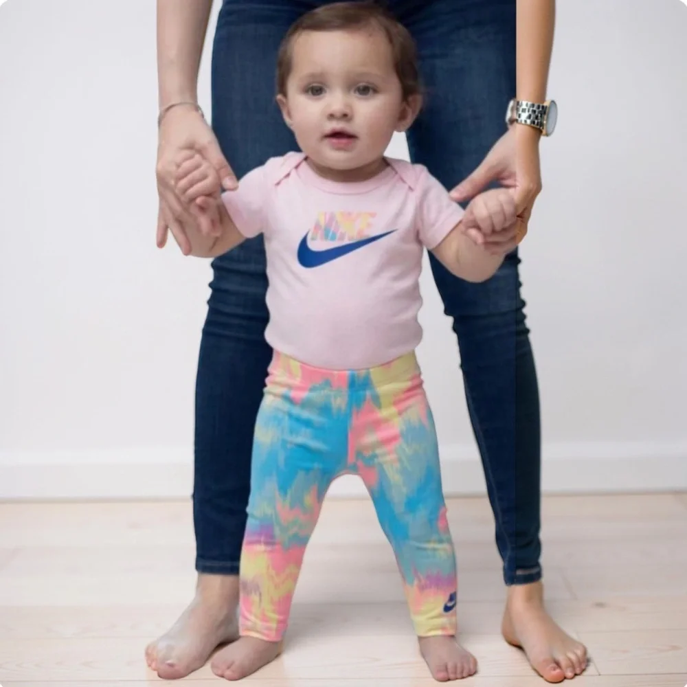 NIKE • Baby & Toddler Girl Nike Bodysuit & Tie-Dye Leggings Set - Picture 2 of 8